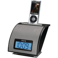 iHome IH11BV Space Saver iPod Alarm Clock (Black)-IHMIH11B