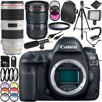 Canon EOS 5D Mark IV DSLR Camera with EF 24-70mm f/2.8L II USM Lens & EF 70-200mm f/2.8L is II USM Lens 30PC Accessory Kit - Includes 64GB Memory Card + More