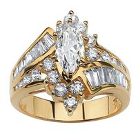 Promise Ring, Balakie Diamond Gold Fashion Cut Engagement Anniversary Jewelry (Gold, 9)