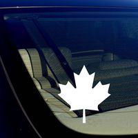 OwnTheAvenue Canadian Maple Leaf Canada Vinyl Flag Window Laptop Bumper Decal Sticker Choose Size & Color (White, 3" Inches)