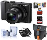 Panasonic Lumix DMC-LX10 Digital Camera, 20MP 1" Sensor - Bundle with 32GB SDHC U3 Card, Camera Case, Cleaning Kit, Memory Wallet, Mac Software Package