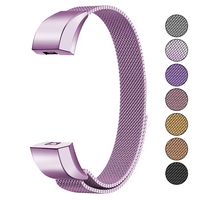 Mosonoi Compatiable with Fitbit Alta Bands, Adjustable Metal Bands Replacement Straps Fit for Fitbit Alta/Alta HR Smartwatch Women Men(Large, Lavender)