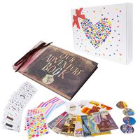 Pulaisen Our Adventure Book with Colored Gift Box- Up Movie Scrapbook - Refillable Photo Album for Christmas Valentines Gift Birthday Wedding Anniversary Present