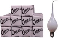 Creative Hobbies® Silicone Dipped Electric Candle Lamp Chandelier Light Bulbs, Individually Boxed, 7 Watt -Wholesale Box of 25 Bulbs