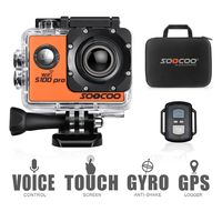 4k WIFI Sports Action Camera, SOOCOO C30R Action Camera Waterproof 20MP 170 Degree Wide Angle Sports Video Camera 2 LCD Screen/2.4G Remote Control/2x1350mAh Batteries-Black(Micro SD Card Not Included)