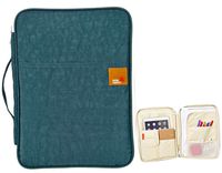 iSuperb A4 Documents Bag Multifunction Files Organizer Laptop Messenger Handbag Storage for Travel Office 13.4x9.8x1.4 inch(Dark Blue)