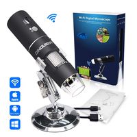 Wireless Digital Microscope, DINGUIER 50X to 1000X Magnification WiFi USB Microscope with 8 LED HD 1080P 2MP Camera, Handheld Microscope Endoscope Magnifier for iPhone Android, iPad Windows MAC