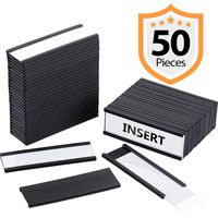 Magnetic Data Card Holders Magnetic Labels with Magnets and Cards for Metal Shelving, Metal Racks, Metal Mailboxes (1 x 3 Inch, 50 Packs)