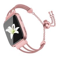 TOYOUTHS Stainless Steel Bracelet Compatible with Fitbit Versa/Versa 2 Bands for Women Premium Metal Wristband Replacement Versa Lite Special Edition SE Bangle Strap Dressy Accessories Rose Gold