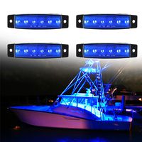 PSEQT 6 LED Marine Boat Trailer Navigation Utility Led Interior Lights Deck Pontoon Kayak Transom Bow Yacht Waterproof Green ¡­
