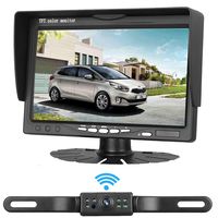 iStrong Backup Camera Wireless System for Sedans/SUVs/MinVans/Pickups  with 7'' Monitor Kit Rear View/Front View/Side View Camera 7 LED Night Vision Waterproof Guide Lines ON/OFF