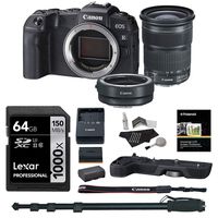 Canon EOS RP EF 24-105MM, Lens Converter, Lexar 64GB, Grip, Monopod, Cleaning Kit and Screen Protector