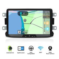Android 8.0 Double Din Car Stereo for Renault Duster/Dacia Sandero/Lada Xray 2/Renault Captur/Logan 2-8 Inch Car Audio GPS Navigation Head Unit Support WiFi 4G Bluetooth SWC Google Free Camera Canbus
