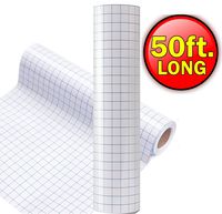 JH Best Crafts Clear Vinyl Transfer Paper Tape - 12" X 50 Feet w/Grid Perfect Alignment for Cameo or Cricut Self Adhesive Vinyl for Decals, Signs, Windows and Other Smooth Surfaces