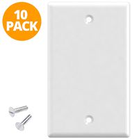 Blank Outlet Covers by Standard (10 Pack) | Blank Wall Plate White