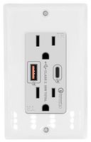 36W USB C & Quick Charge 3.0 USB A Wall Outlet With Dual Plugs Compatible With Samsung, LG, Google, Apple iPhone XS
