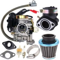 139QMB Carburetor for GY6 50CC 49CC 4 Stroke Scooter Taotao Engine 18mm carb+ Intake Manifold Air Filter by TOPEMAI