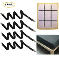 FLSLHS Adjustable Elastic Bed Sheet fixator - Bed Sheet Clip, it can fix The Bed Sheet, it is Used for Sofa Cover, Bed Sheet, Table Cloth and More Mattress with All The Shapes（4 PCS）