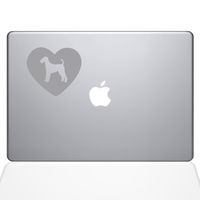 The Decal Guru Heart Airedale Terrier Decal Vinyl Sticker, 12" MacBook, Silver (1602-MAC-12M-S)