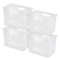 IRIS Desktop File Box, 4 Pack, Large, Clear