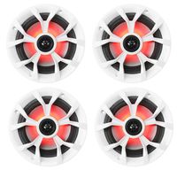 (4) Rockville RKL65MBW 6.5" 700w Marine Boat Speakers w/LED+Black/White Grilles