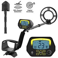 sakobs Metal Detector, Higher Accuracy Adjustable Waterproof Metal Detectors with LCD Display, Discrimination & Notch & All Metal Mode 10 Inch Search Coil for Adults & Kids