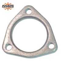 Universal FLAT FLANGE fits 2 1/4-2 3/8" exhaust pipe 3 bolt hole triangle FX54 Khaos Motorsports