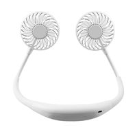 HappyOLife Hands Free Fan -3 Wind Level Adjustable -Strong Wind - Quiet- Mini Lighting - USB Rechargeable - 360° Free Rotation- Aromatherapy- for Sports, Travel, Outdoor, Lazy, Office, Car (White)