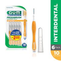 GUM Proxabrush Go-Betweens Interdental Brushes, Ultra Tight, 10 Count (Pack of 6)