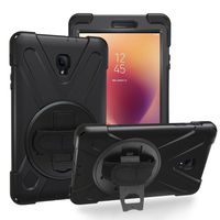 TIMISAM Samsung Galaxy Tab A 8.0 2017 Case, Heavy Duty Hybrid Shockproof Protection Cover Built with Kickstand and Hand Strap for Samsung Galaxy Tab A 8.0 (SM-T380/T385) 2017 Release (Black)