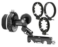 Movo F2X Precision Follow Focus System with Hard Stops and 65mm, 75mm, 85mm Adjustable Gear Rings