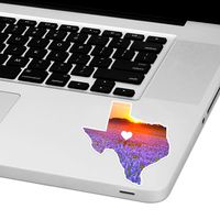 Texas Love Laptop Trackpad Sticker 3" Tall x 3" Wide