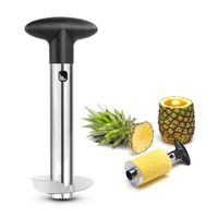 Yesker Silver Stainless Steel Pineapple Corer Peeler Stem Remover Blades for Diced Fruit Rings All in One Pineapple Tool Peeler Slicer