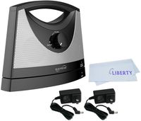 Serene Innovations TV-SB Portable Wireless Tv Soundbox with Extra Power Adapter with LIBERTY Microfiber Cleaning Cloth