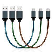 USB Type C Cable, Aupek Short USB A to USB C Fast charger (1ft, 3 pack) Nylon Braided Charging Cords USB-C Cable Compatible Samsung Galaxy Note 8 9, LG, Google Pixel, Nexus, Nintendo Switch &More