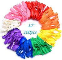 Wensty Party Balloons 12 Inches Rainbow Set (100 Pack), Assorted Colored Party Balloons Bulk, Made With Strong Latex, For Helium Or Air Use. Birthday Party Decorations