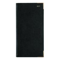 Letts 2017 Classic Week to View with Gold Corners, Vertical, Black, English, 6.625-Inch by 3.25-Inch