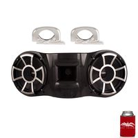 Wet Sounds REV 410 Tower Speaker with Mini Fixed Clamp, fits 1" to 1-7/8" Pipes - Black