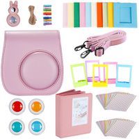 Neewer 9-in-1 Camera Bundles Set for Fujifilm Instax Mini 8/8s/9, Include Album/Selfie Lens/Colored Filters/Wall Hang Frames/Film Frames/Border Stickers/Camera Case (Pink)