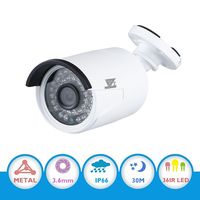 JZTEK 1/3" CMOS 1200TVL 720P CCTV Home Surveillance Weatherproof 36 Led 3.6mm Lens Wide Angle Bullet Security Camera with IR Cut-100ft IR Night Vision Distance, Aluminum Alloy Housing Silver