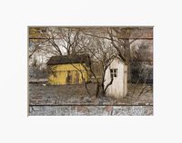 Vintage Outhouse Barn Country Farmhouse Bathroom Rustic Wall Art Home Decor Matted Photography Artwork Picture