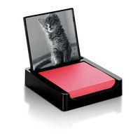Post-it Note Holder with Photo Frame for 3 in x 3 in Notes, Black (PH-654-BK)
