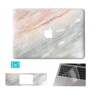 DowBier Hard Shell Case & Keyboard Cover & Sticker Bundle Compatible with Apple MacBook (Air 13 Inch 2018 Release A1932, Natural Marble)