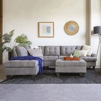 Lovorsofat Grey Charcoal Sectional Sofa Couch 3pc Modern Reversible