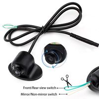 3T6B Blind Spot Rear/Front/Side View Camera Mini HD CCD Reverse Camera Car 360°Rotatable Backup Camera with Guide Line Swichable 12V