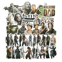 The Walking Dead Waterproof Stickers/Decals (50 pcs) of American TV Series for Laptop Skateboard Snowboard Water Bottle Phone Car Bicycle Luggage Guitar Computer PS4 (Dead)