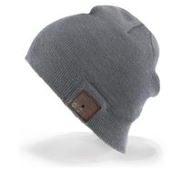 RingRingshop Bluetooth Music Soft Warm Beanie Hat Cap with Stereo Headphone Headset Speaker Wireless Mic Hands-Free for Men Women Speaker Winter Outdoor Sport Best Gift (Light Grey)