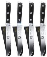 DALSTRONG Serrated Steak Knives - 4-Piece Set - Gladiator Series - Forged German ThyssenKrupp HC Steel - w/Sheaths