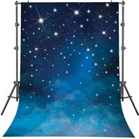 Mehofoto Starry Night Backdrops Blue Night Sky Photo Background for Party Newborn 5 x 7ft Vinyl Shining Star Photo Booth Backdrop