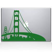 The Decal Guru San Francisco City Skyline Decal Vinyl Sticker, 15" MacBook Pro (2015 & Older Models), Green (2303-MAC-15P-LG)